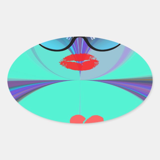 Heart Selfie Oval Sticker (Front)