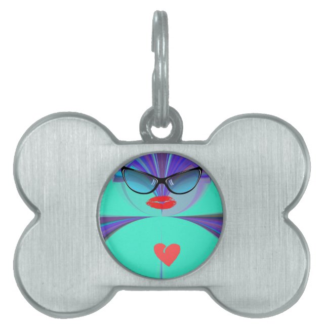 Heart Selfie Pet Name Tag (Front)