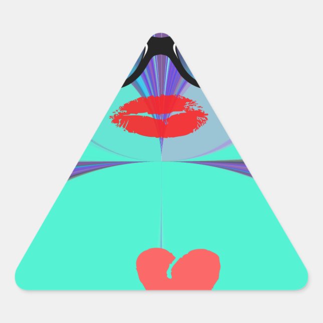 Heart Selfie Triangle Sticker (Front)