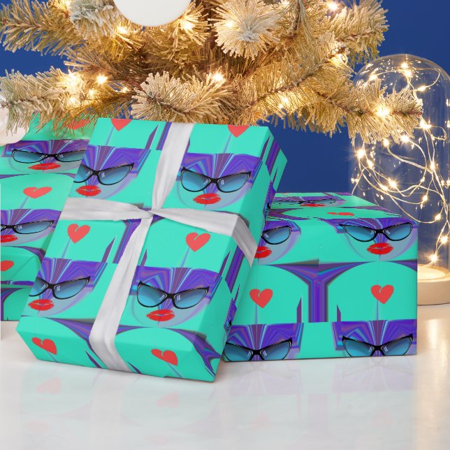 Heart Selfie Wrapping Paper (Holidays)