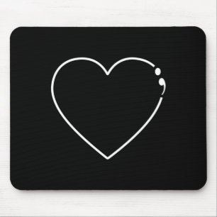Heart semicolon mental health awareness mouse mat