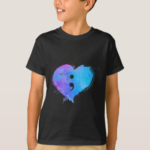 Heart Semicolon Mental Health Suicide Prevention A T-Shirt