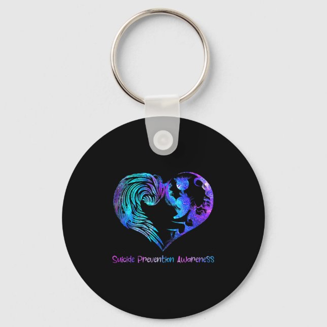 Heart Semicolon Suicide Prevention Awareness Week  Key Ring (Front)