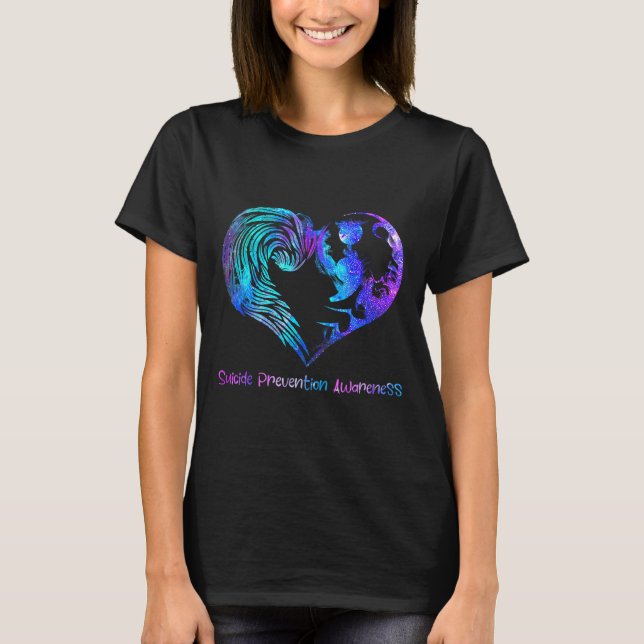 Heart Semicolon Suicide Prevention Awareness Week  T-Shirt (Front)