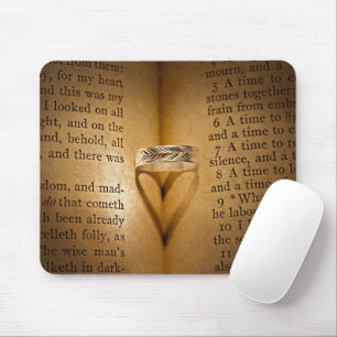 Heart Shadow and Ring On Bible Mouse Mat