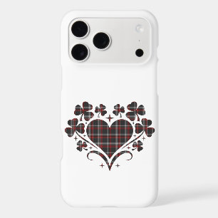 Heart Shamrock Plaid Black Clover iPhone Case