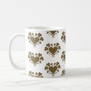 Heart Shamrock Plaid Olive Classic Clover Coffee Mug