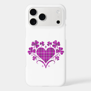 Heart Shamrock Plaid Pink Clover iPhone Case
