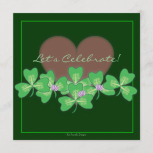 Heart & Shamrocks St. Patrick's Day Party Invitation