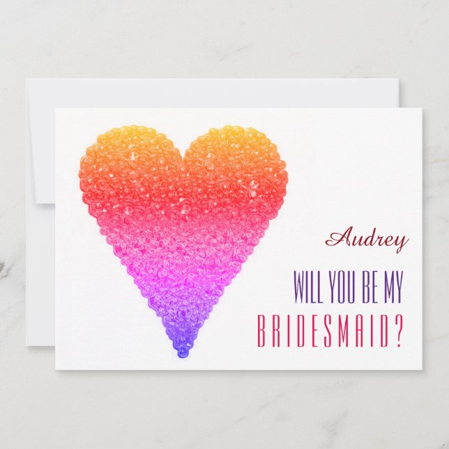 Heart Shape Bubbles Will you be my Bridesmaid? Invitation (Front)