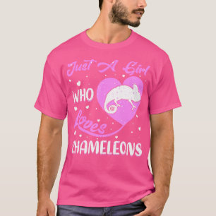 Heart Shape Chameleon Just A Girl Who Loves Chamel T-Shirt