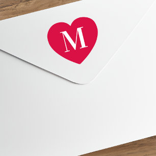 Heart Shape Classic Single Letter Monogram Self-inking Stamp