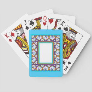 Heart shape diamonds gold aqua playing card games