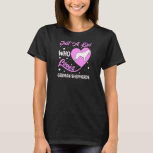 Heart Shape Dog Just A Girl Who Loves German Sheph T-Shirt