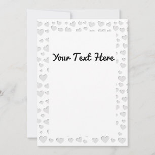 Heart Shape Faux Paper Cut Out Invitation