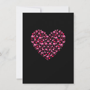 Heart Shape Flamingo Valentine's Day Flamingo Love Invitation