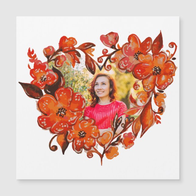 Heart Shape Floral Photo Frame (Front)