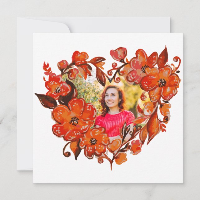 Heart Shape Floral Photo Frame (Front)