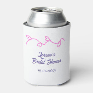 heart shape floral pink purple bridal shower trend can cooler