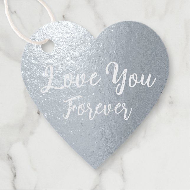 Heart Shape Gift Tag Silver Foil (Front)