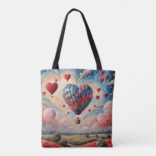 Heart Shape Hot Air Balloon  Tote Bag