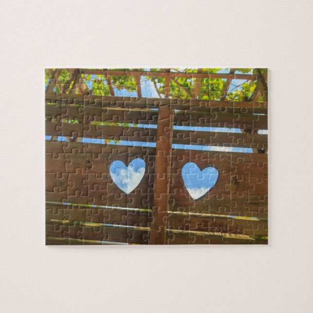 Heart shape in a fence, Belise Jigsaw Puzzle (Horizontal)