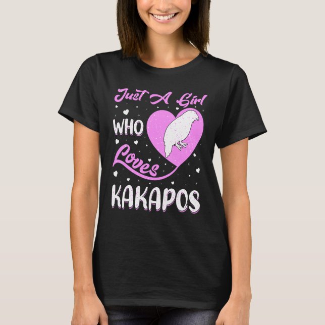 Heart Shape Kakapo Just A Girl Who Loves Kakapos T-Shirt (Front)