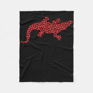 Heart Shape Love Alligator Valentine's Day Fleece Blanket