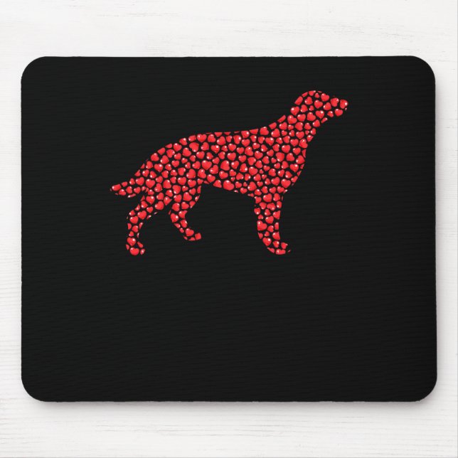 Heart Shape Love Irish Setter Dog Valentine's Day  Mouse Mat (Front)