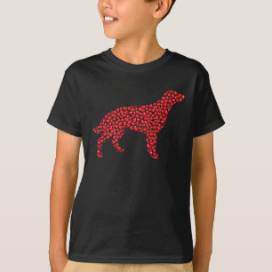 Heart Shape Love Irish Setter Dog Valentine's Day  T-Shirt