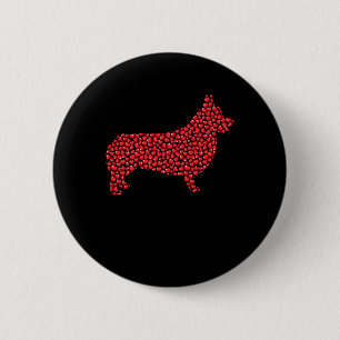 Heart Shape Love Welsh Corgi Dog Valentine's Day M 6 Cm Round Badge