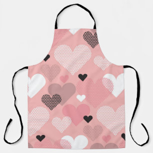 Heart shape modern seamless pattern in geometry st apron