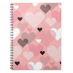 Heart shape modern seamless pattern in geometry st notebook