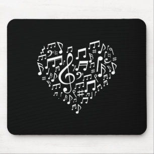 Heart Shape Musical Notes Music Lovers Gifts Valen Mouse Mat