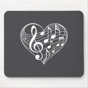 Heart Shape Musical Notes Valentine's Day Men Wome Mouse Mat