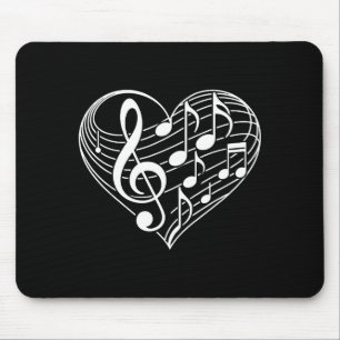 Heart Shape Musical Notes Valentines Day Men Women Mouse Mat