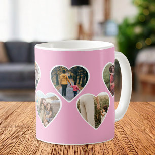 Heart Shape Photo Collage Coffee Mug