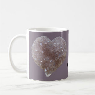 Heart-Shape Pink Amethyst Crystals Love Purple Coffee Mug