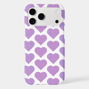 Heart Shape Plaid Purple Pink iPhone Case