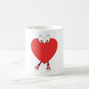 Heart Shape Red Cute Love Character Design Coffee Mug