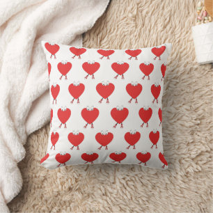 Heart Shape Red Cute Love Character Design Cushion