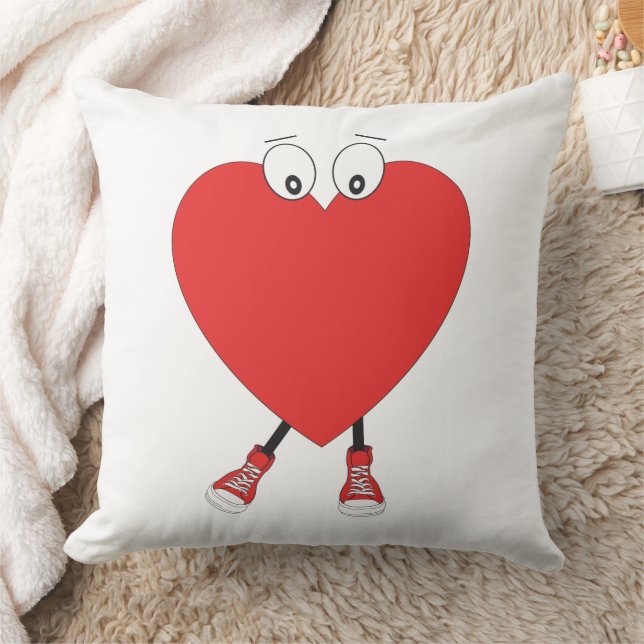 Heart Shape Red Cute Love Character Design Cushion (Blanket)