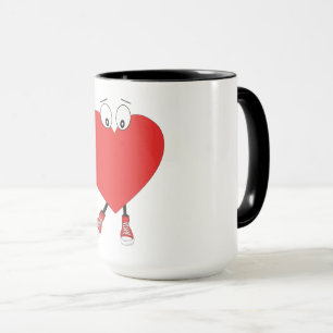 Heart Shape Red Cute Love Character Design Mug