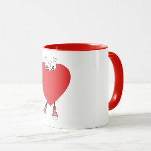 Heart Shape Red Cute Love Character Design Mug