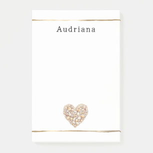 Heart Shape Sea Shells Ocean Beach Personalized  Post-it Notes