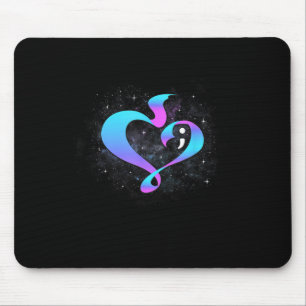 Heart Shape Semicolon - Suicide Prevention Awarene Mouse Mat