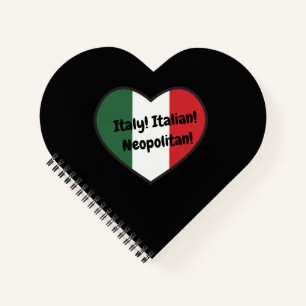 Heart shape spiral notebook - Italian theme