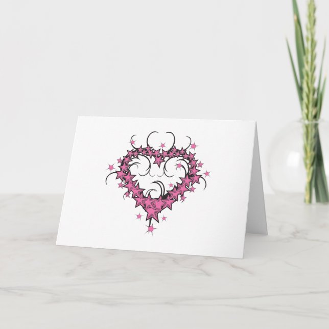heart shape stars tattoo design card (Front)