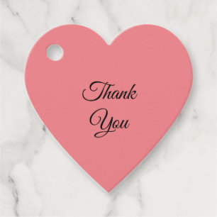 Heart shape Thank you gift tags pink