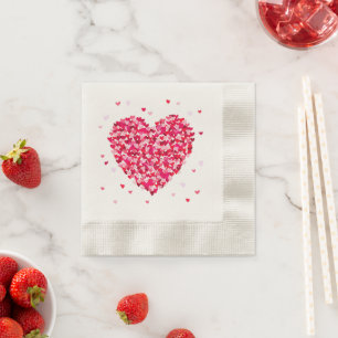 Heart Shape Valentines Day Love Gift Napkin